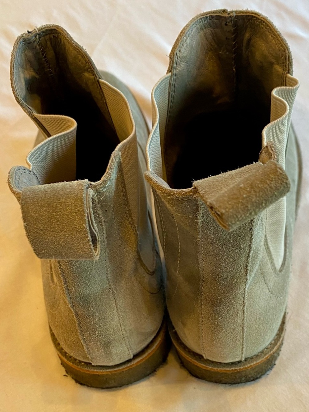Suede Pull-On Ankle Hight Chelsea Boots in Gray - Picture 3 of 8